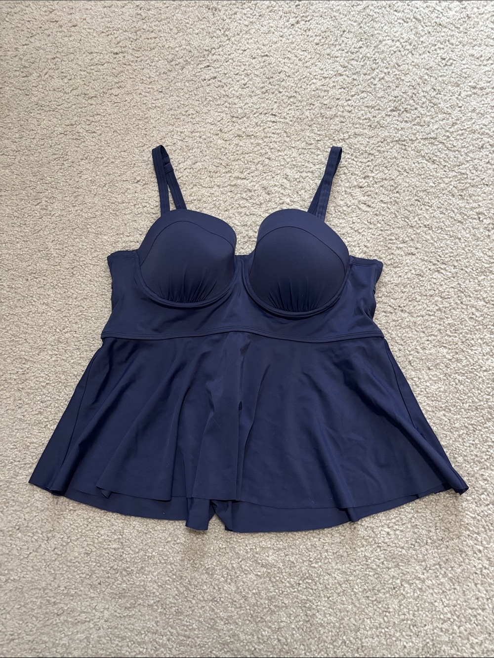 torrid Navy Blue Swim Tankini with Built-In Cups